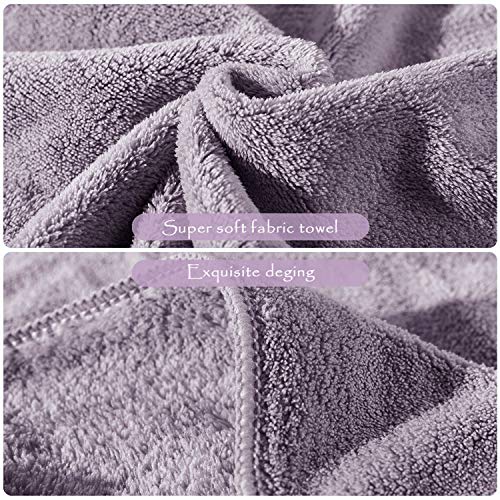 Xinrjojo Gift, Quick-Dry Microfiber Towels Gift Sets For Bathroom, 1 Bath Towel 1 Hand Towel And 2 Washcloths, Super Soft, Highly Absorbent, Fade Resistant, Pool Gym Towels Set-Lavender Purple #TOP4