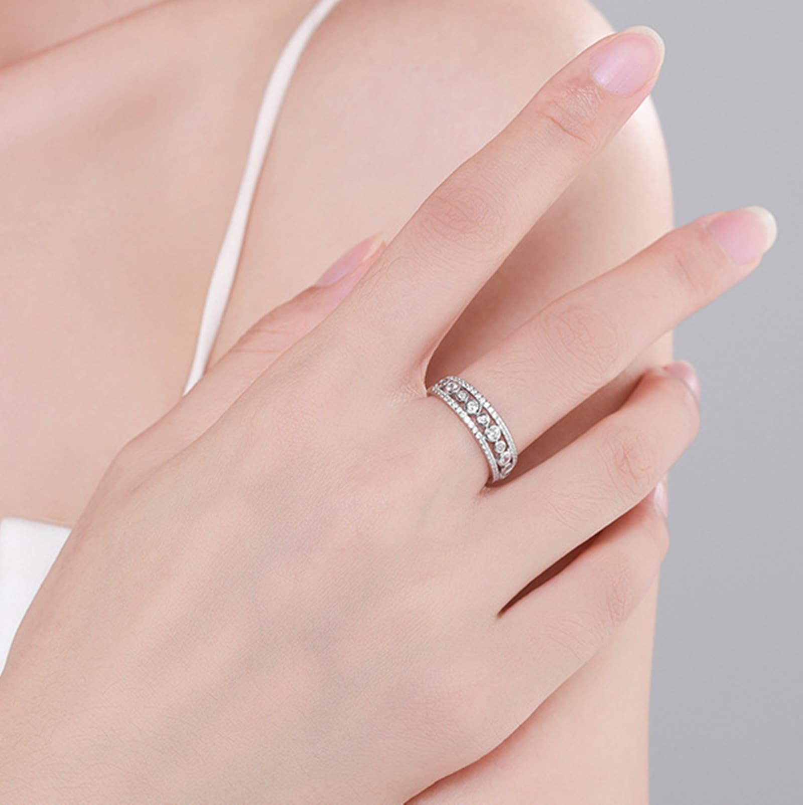 Partnerringe Gelbgold 18 Karat 750, Blase Trauringe mit Labor Erstellt Diamant Echt Gold, Freundschaftsringe Platin PT950, Gr.47-65