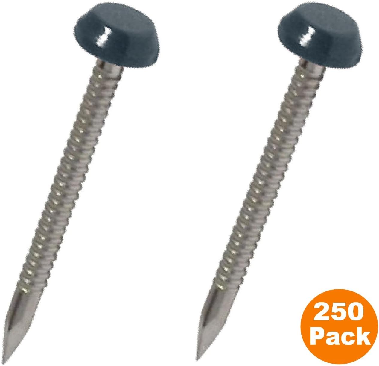 250 x Anthracite Grey UPVC 30mm Poly Top Pins Nails Plastic Headed Fascia Fixings Polytop