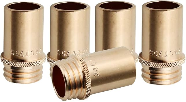 WeldingCity 5-pk Coarse-Thread Gas Nozzle 24CT-75-S 3/4" for MIG Welding Gun Tweco Professional #4 and Lincoln 400 Pack of 5 Nozzles