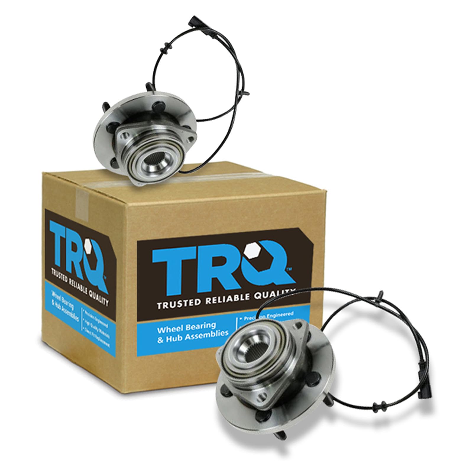 TRQ Front Left and Right Wheel Bearing and Hub Assembly Set 2 Piece