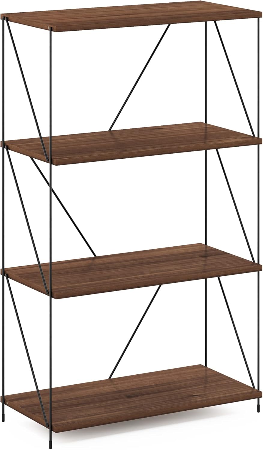 Amazon.com: Furinno Besi 4-Tier Industrial Multipurpose Shelf Display ...