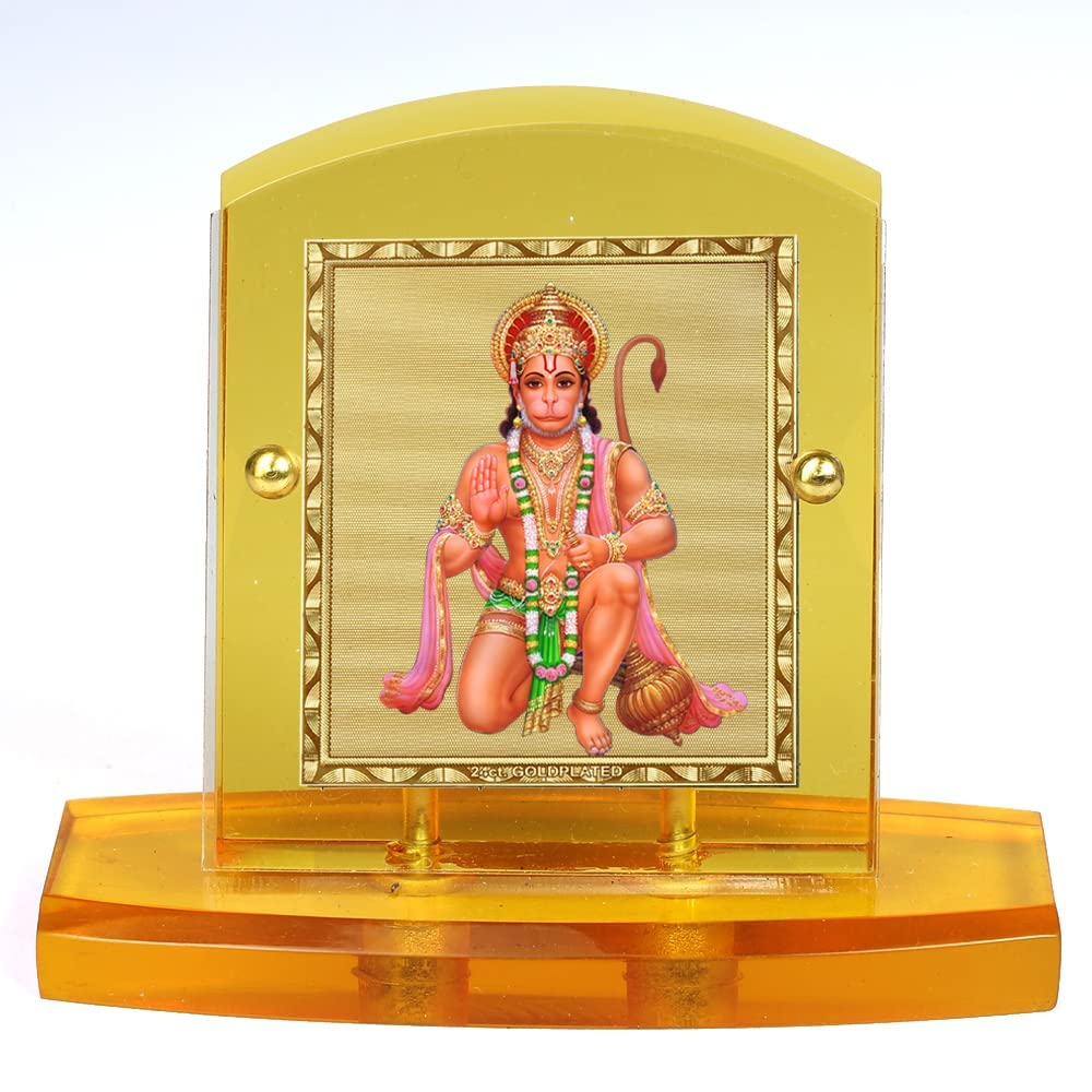 Buy 24 Carat Gold Plated Foil on Solid 5MM Thick Acrylic Base Hanuman