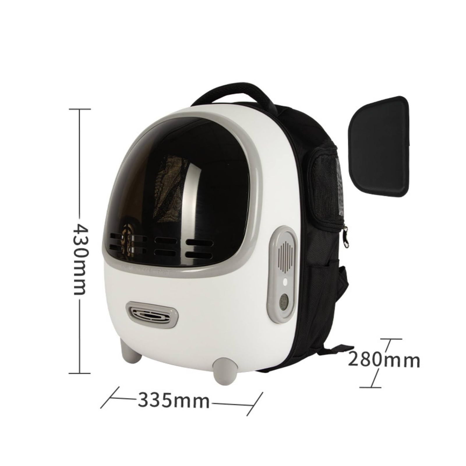 Zaino Trasportino Trasparente Trasportino a Capsula Ventilato Zaino con Capsula per Gatti, Cani di Piccola Taa, Veterinario, Escursione, Bianco, Modello Aggiornato Con Ventola