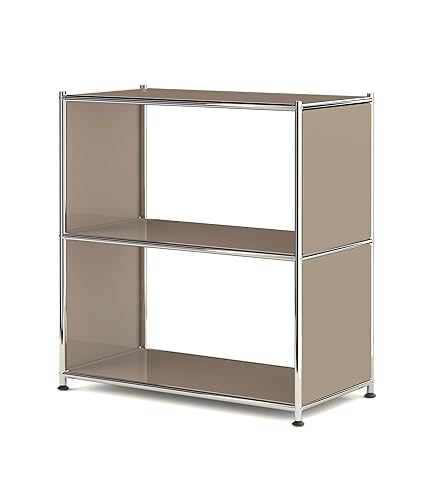 32-Inch 2-Tier Metal Bookcase, Open Shelf Storage Organizer for Living