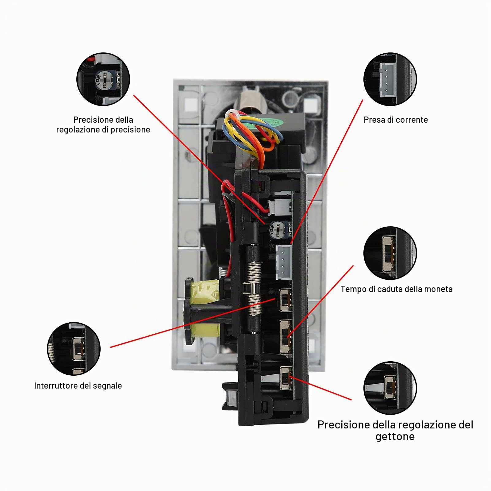 Gettoniera Elettronica Programmabile, Comparabile a Gettoniera Rotante CPU per Distributore Automatico Meccanismo di Gioco Fasient1