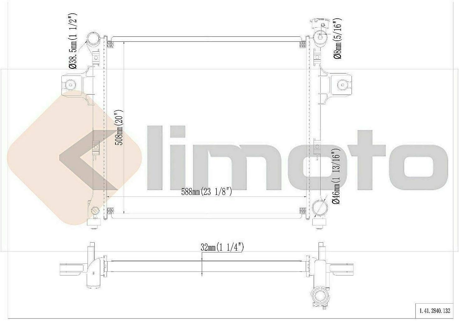 Radiator | Compatible with Jeep Commander 2006-2010 Grand Cherokee 2005-2010 5.7L V8 | 55116849AB 55116849AC 55116858 CH3010327 CSF32 CSF3292 Q2839