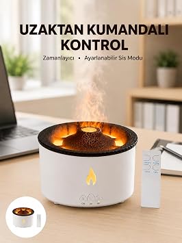 Alev Efektli Buhar Makinesi   Aromaterapi, Nemlendirme ve I k Modlu Tasar m Yeni Nesil
