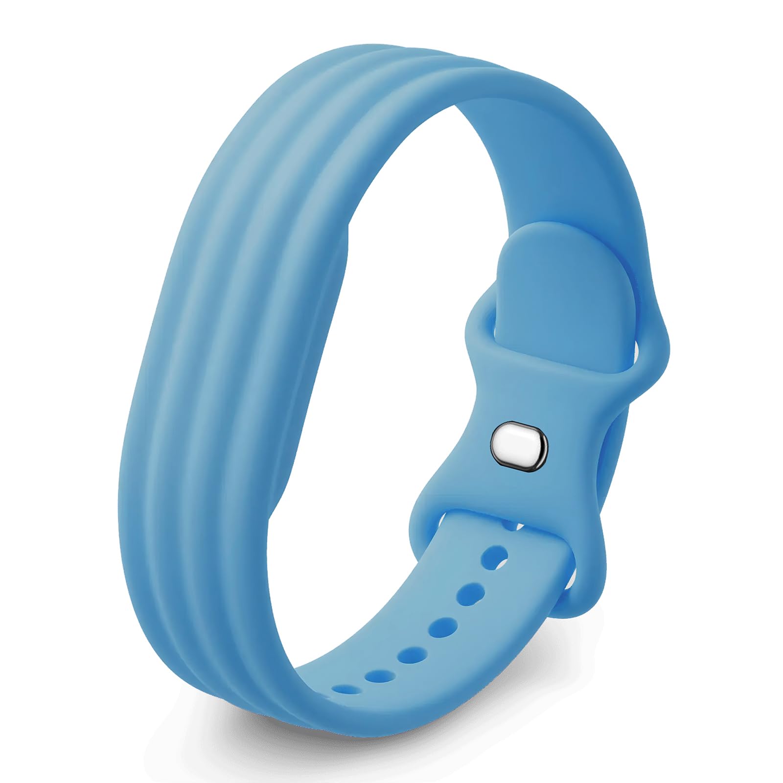 Panda Bobo Silicone Strap compatible with Fitbit Air Band, Sky Blue