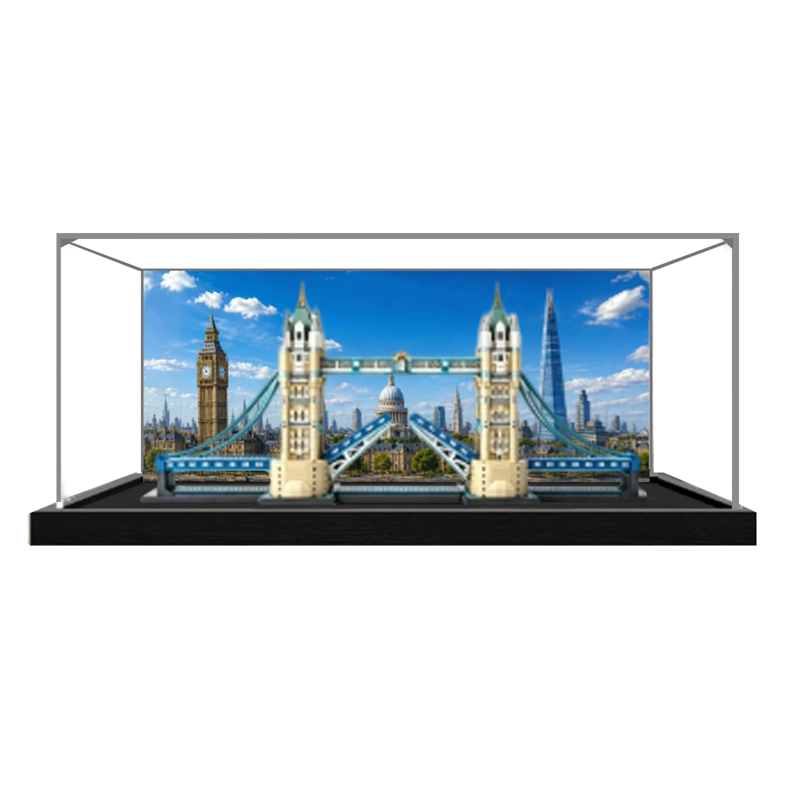 Acrylic Display Case for Lego 21067 Tower Bridge, London set (Back Spray A)