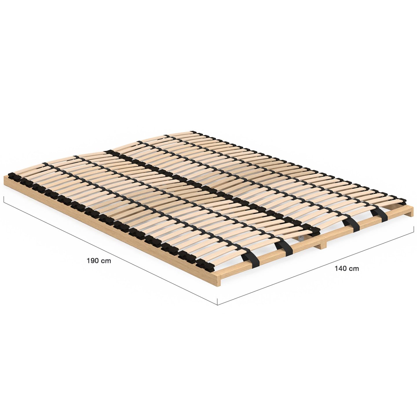 IDMarket - Somier de láminas ajustables - 5 zonas de confort 140 x 190 cm