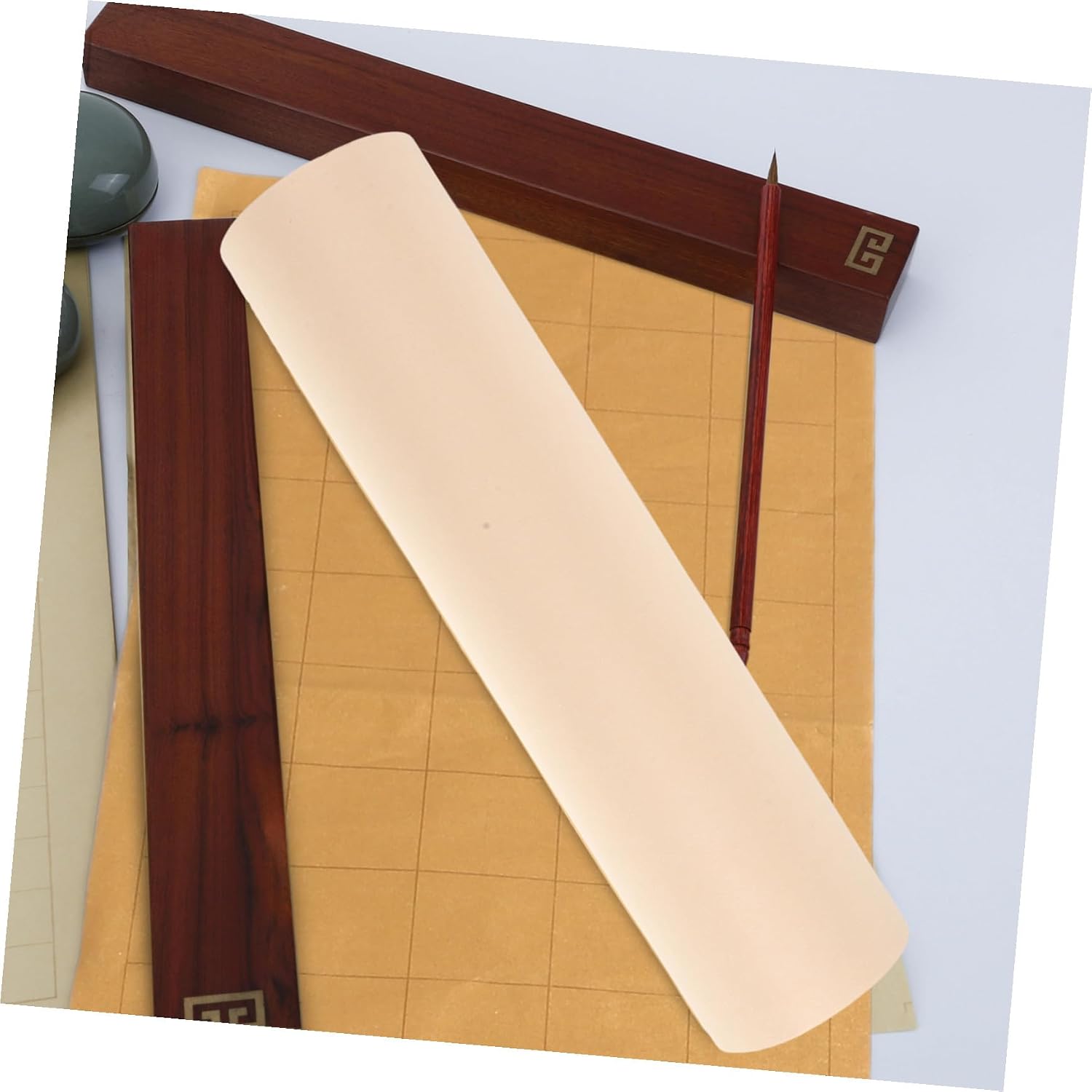 VINTORKY 1 Roll Calligraphy Paper - Traditional Xuan Paper for Chinese Brush Writing Ink Painting - 164ft, 13.8in Rice Sheets for Drawing and Art Practice