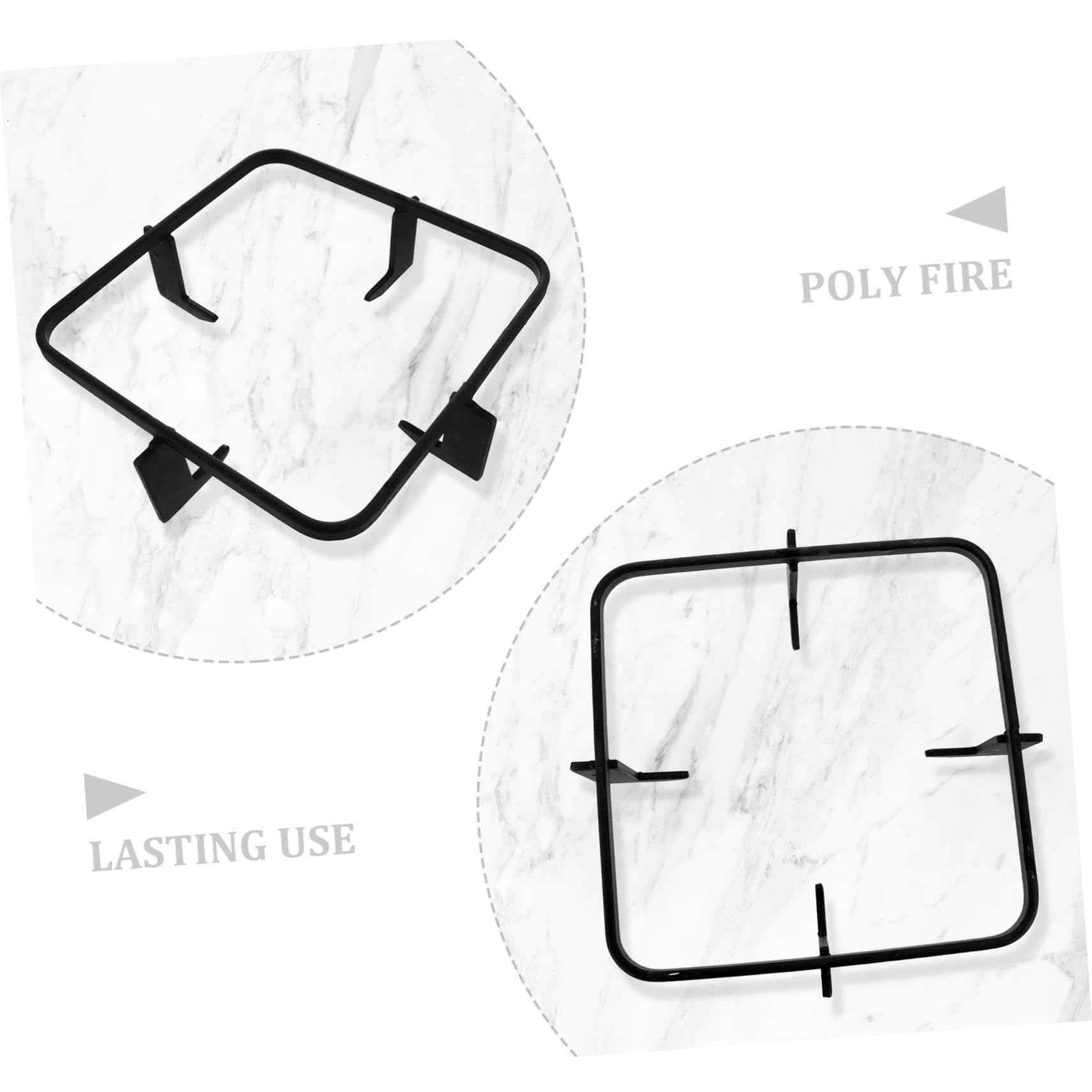 Soporte Antideslizante de Hierro Fundido para Cocina de Gas, Negro