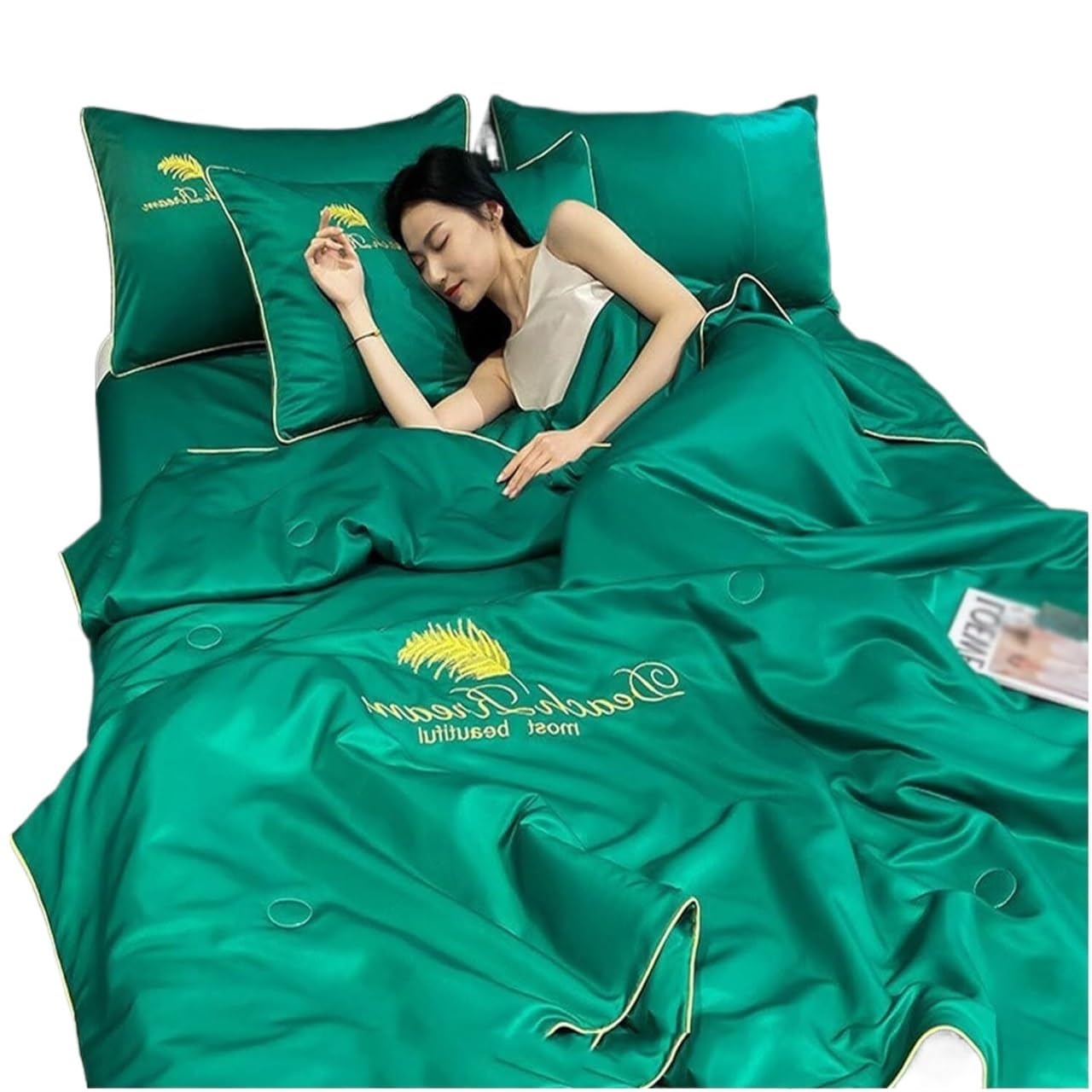 ETUELNOPT Cooling King Duvet for Summer， Summer Sleep. Blanket Ice Silk Quilt Multiple Sizes(H,180x200cm)