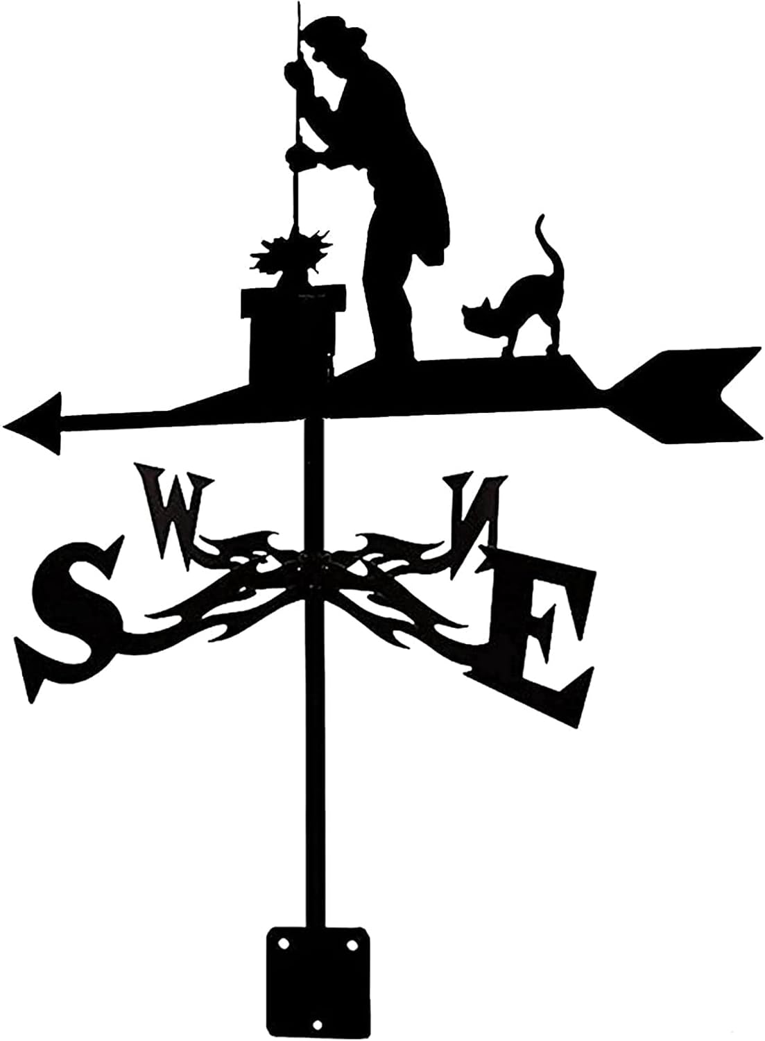 Garden Weathervane Outdoors Weather Vane Metal Wind Vane Farm Scene Mount Yard Roof Decor Indicating Wind Direction Measuring Tool (Knight) (Gardener) image 2
