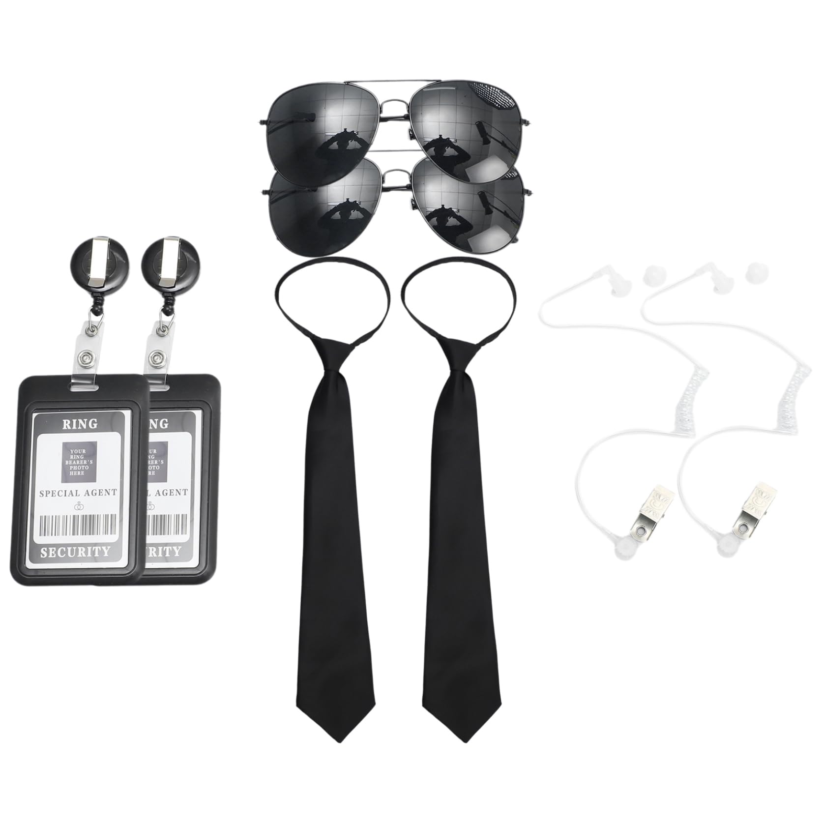Eandarui Unisex Agent Costume Accessories, Secret Service Cosplay Set for Spy Police FBI Cosplay Type A Adults One Size