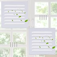 Vista 1 de 2 piezas de 15 x 15 cm de ventilación de frontispicio de aluminio para ático, ventilaciones de pared de cobertizo de metal con tornillo y malla