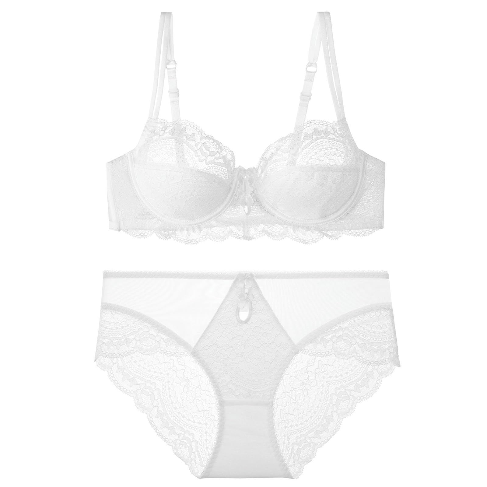 Sujetadores Bragas De Lencería Sexy Encaje Rojo para Mujer, Conjunto Sujetador Push-up Ultrafino Y Atractivo Pechos Grandes-Negro Atractivo-70b