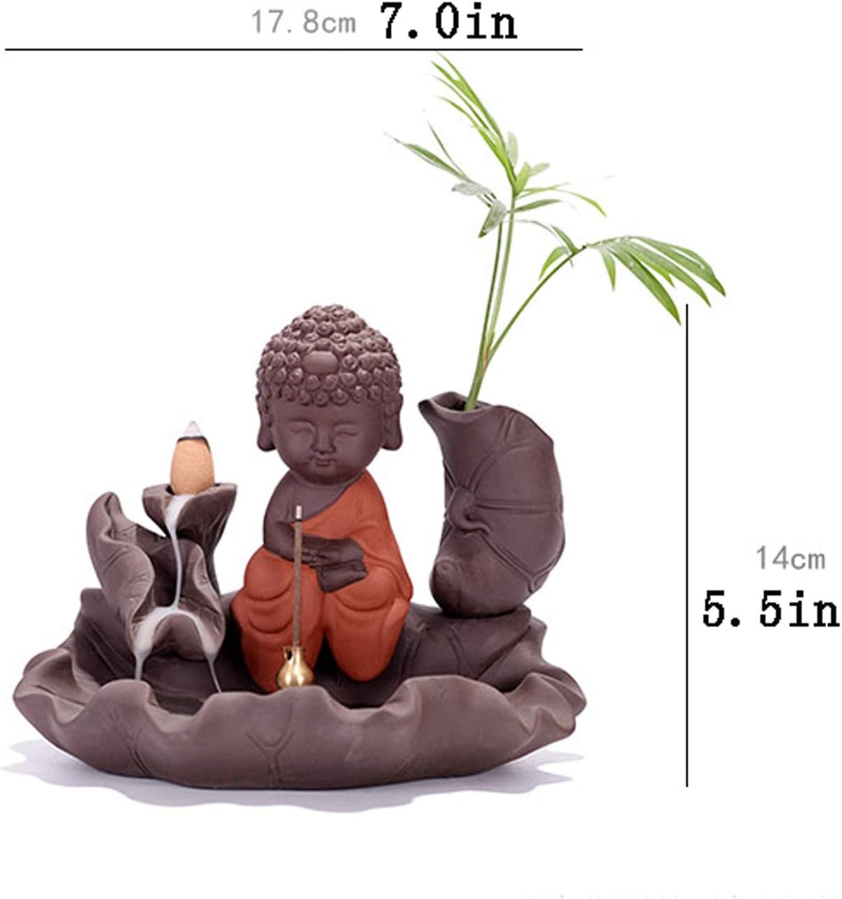 Incense Burner Creative Lotus Backflow Incense Burner Ceramic Backflow Incense Holder Ornaments Smoke Backflow Crafts Gifts Home Decor Incense Holder (Color : B) (C)