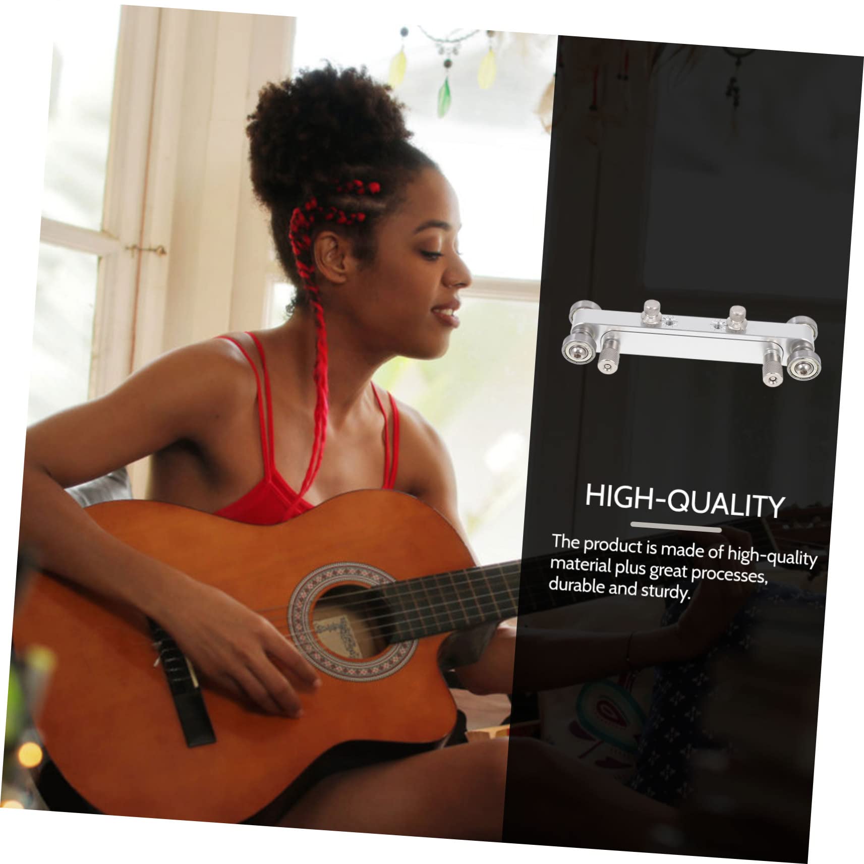 Herramienta de Reparación de Guitarra Lijadora Ajustable Plata | Aleación de Aluminio, para Cejuelas y Sillines de Hueso, Altura Regulable, Útil
