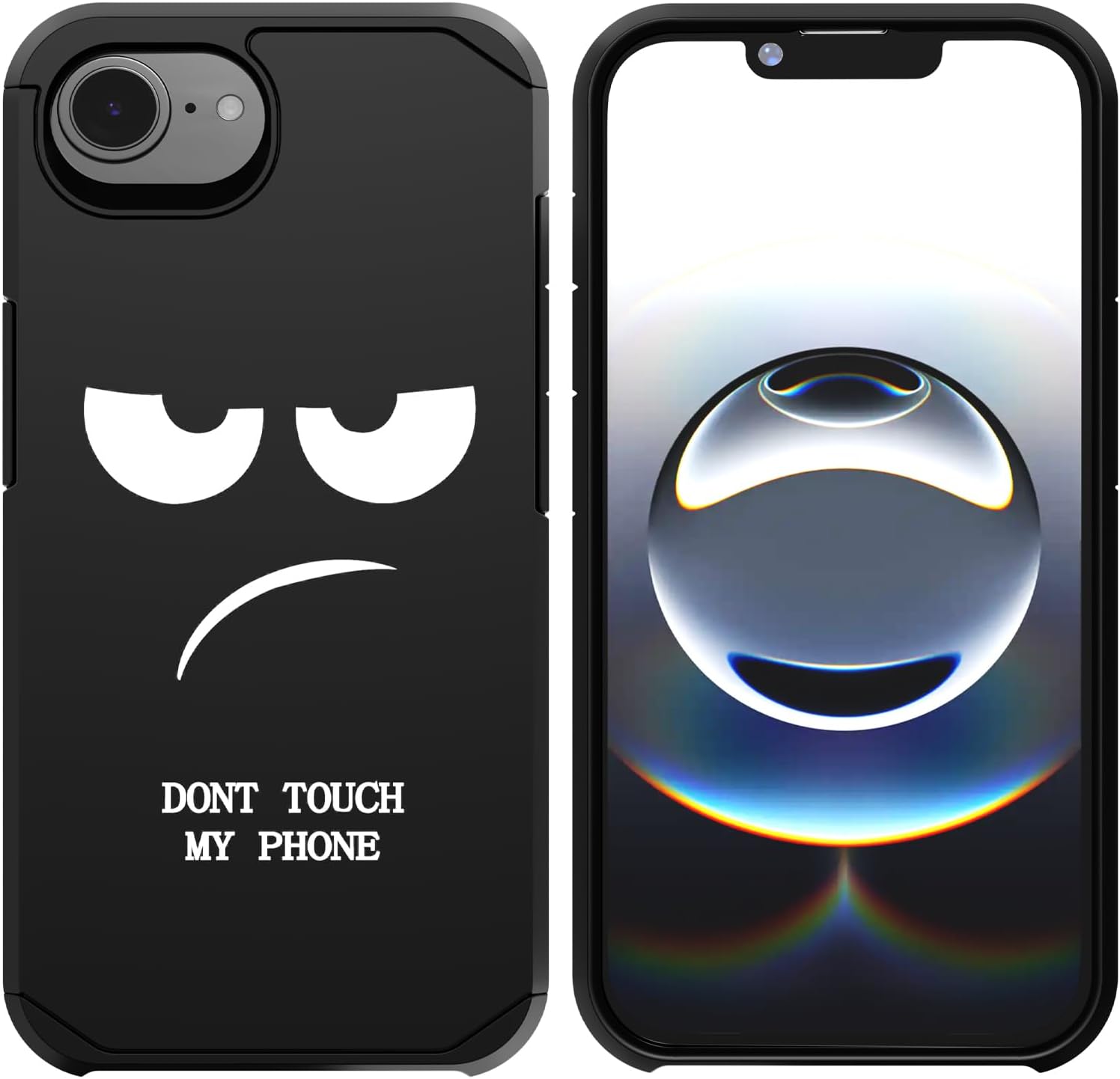 for iPhone 16E Case, Cute [Don't Touch My Phone] Shockproof Dual Layer Slim Protective Silicone Plastic Cover for Kids Boys Men Phone Case (iPhone 16e 2025 6.1-inch) - Image 4