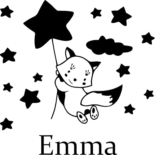 Miniatura 46 de Calcomanías de pared con nombre para niños, calcomanías personalizadas con nombre de niña para guardería, decoración de pared con nombre con bonito