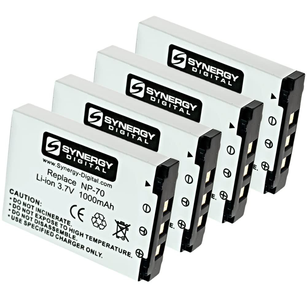 Synergy Digital Digital Camera Batteries, Compatible with Promaster PRO2125 Digital Camera Batteries (Li-ion, 3.7V, 1000 mah), Set of 4