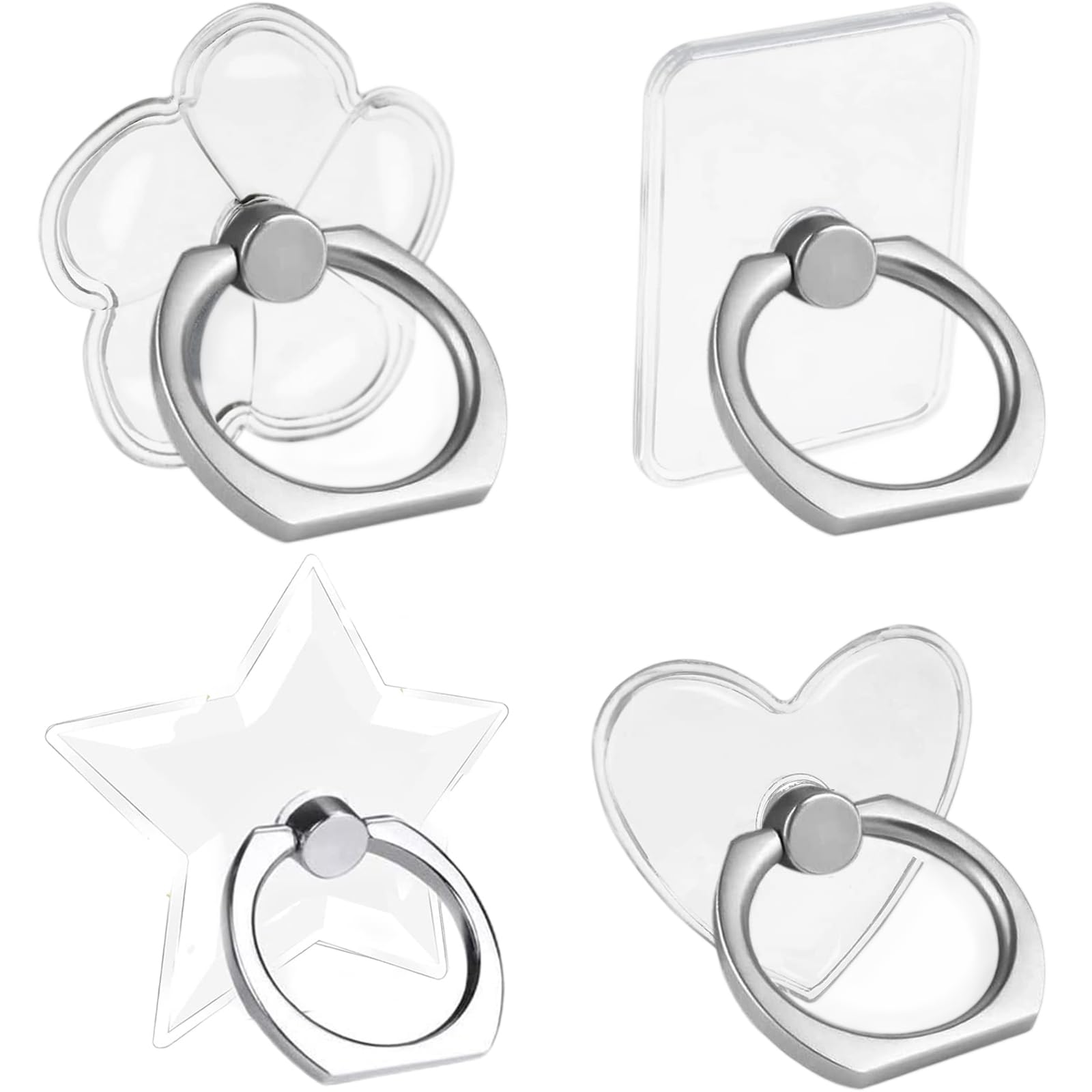 4Pcs Phone Holder for Hand, Phone Ring Grip, Phone Back Holder Grip, Secure Phone Grip for One-Handed Operation(360°Degree Rotation)