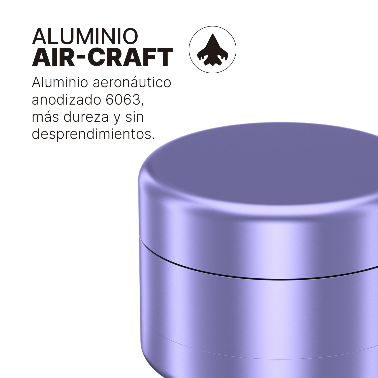 Grinder profesional Crush Core PRO 2.0 - Nuevo triturado 2.0 | 100% Aluminio aeronáutico | 63 mm de diámetro de 4 piezas | imanes N52, gran capacidad | Molinillo de Hierbas y especias. (Purpura)