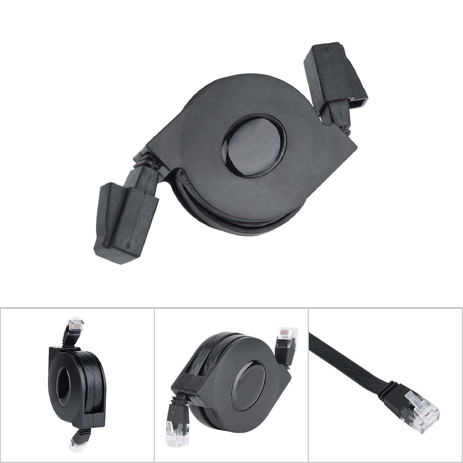 10 szt. Przedłużacz Kabla Sieciowego CAT6 Ethernet, Regulowana długość 2 M, Zwijany Przewód Sieciowy CAT6 RJ45 Lan, Obsługuje prędkość Transmisji do 1000 Mbps
