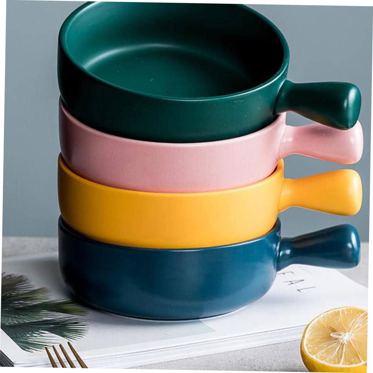 2pcs Round Ceramics Baking Plate for Oven Dish Serving Tray Food Trays for Serving Food Round Ceramics Baking Plate