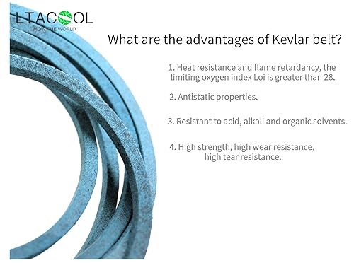 Miniatura 3 de Cinturón de cubierta de cortacésped de 1/2 pulgadas x 114.25 pulgadas para JD M126536 Cub Ct 01005375 01005375P Goodyear 841140 Troy-Bilt 1185651;