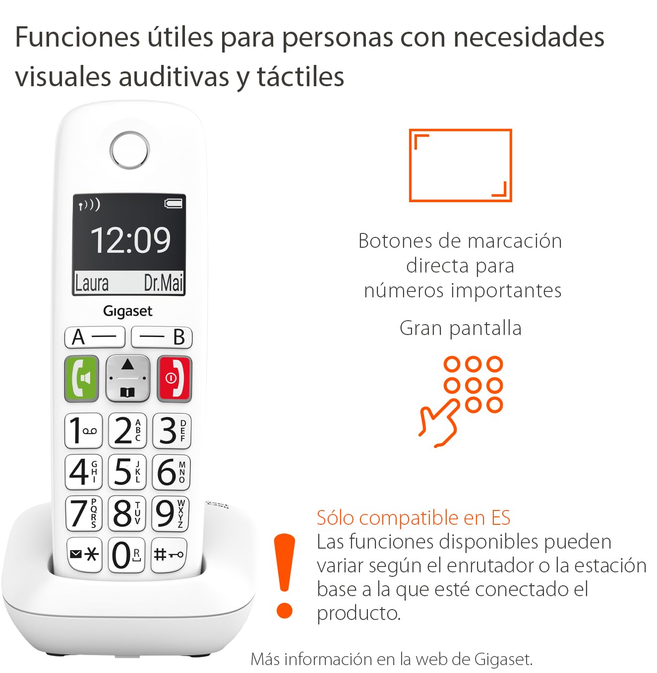 Gigaset E290 - Telefoon draadloos - S30852-H2901-N102