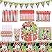 BESTZY Minnie Partyware Set Fêtes à Thème Assiette de Diner 82pcs Minnie Party Set Fournitures de Fête Vaisselle Assiettes Tasses Serviettes Ustensiles pour Les Filles Anniversaire Baby Shower (Rouge)