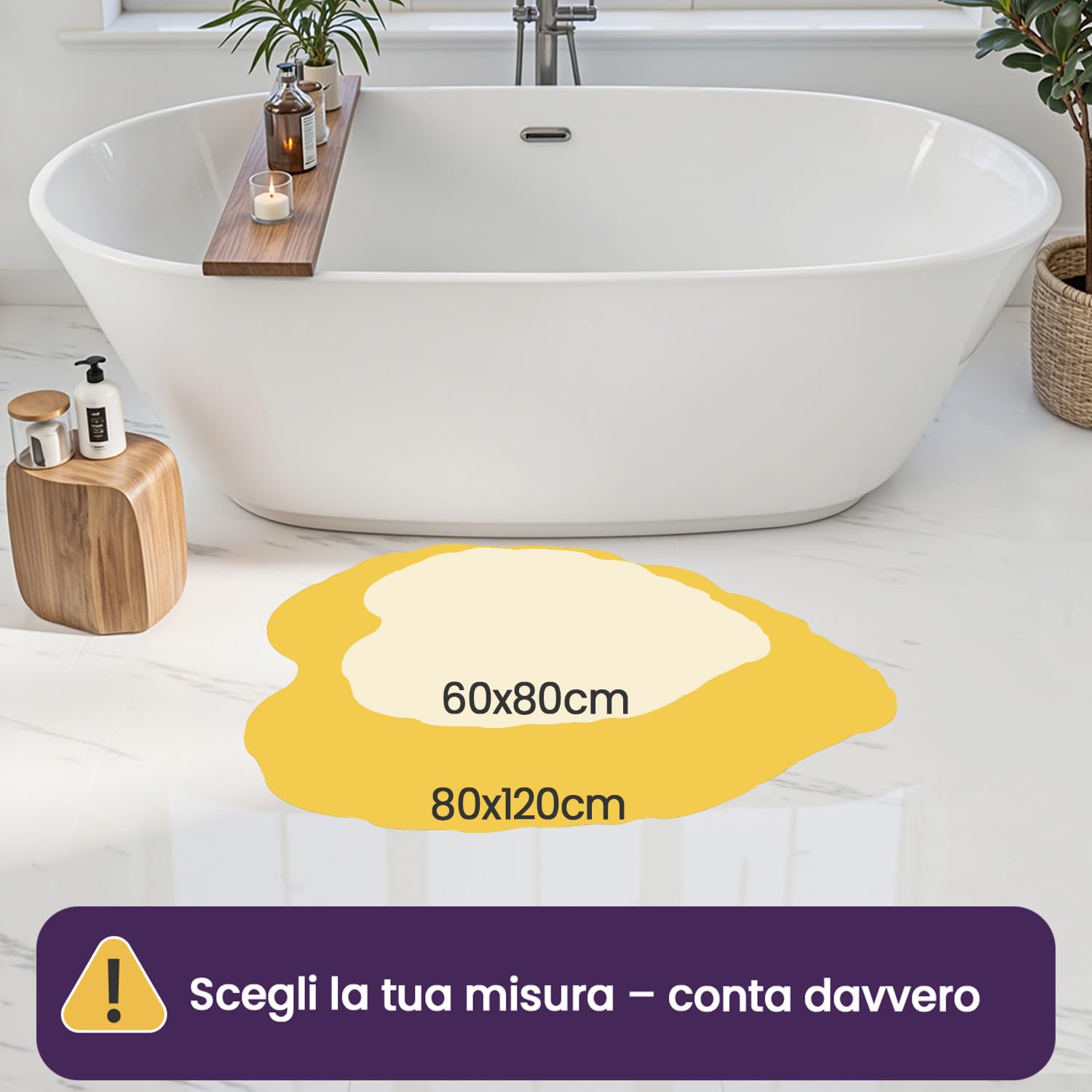 DEXI Tappeto Bagno Antiscivolo 80 x 120 cm, Tappetino Bagno Super Assorbente con Motivo Foglia di Monstera, Lavabile in Lavatrice, Decorazione Tropicale per Doccia, Verde