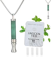 Breathing Necklace for Anxiety Relief Breathlink Anti Smoking Necklace Stop Smoking Aids Quit Vaping Tools for Smoking Cessation Fum Vaporless Inhaler for Natural Calm Stress Relief (Green Crystal)