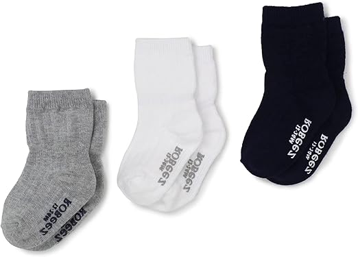 Robeez Baby Boys & Girls, Infant, Toddler Soft Cotton Non-Slip Socks/Kickproof Seamless Design (3 Pack)