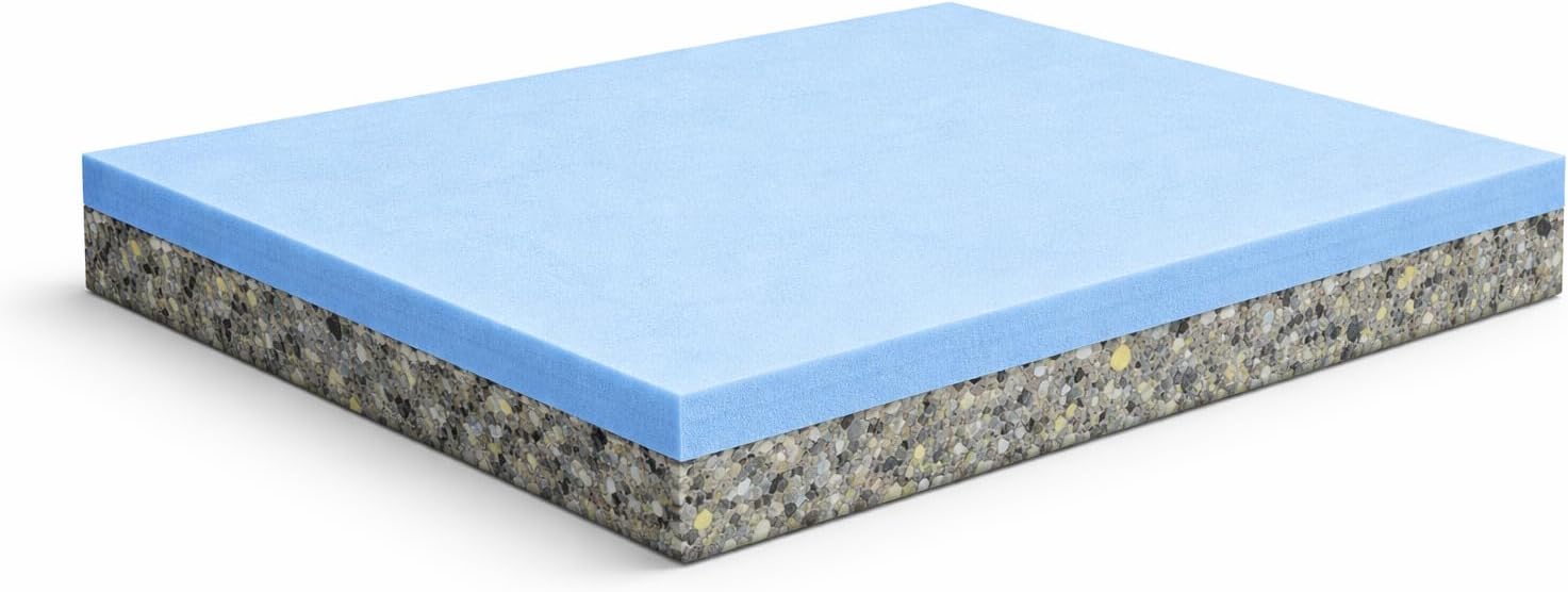 Extra Firm 6lb Recon Foam with Blue Bonded Layer Seat Pad Foam – High Density Upholstery Foam for Bar Stools, Dining Chairs & Benches – Cut to Size – UK Made (2.5" Thick, 24" x 26")