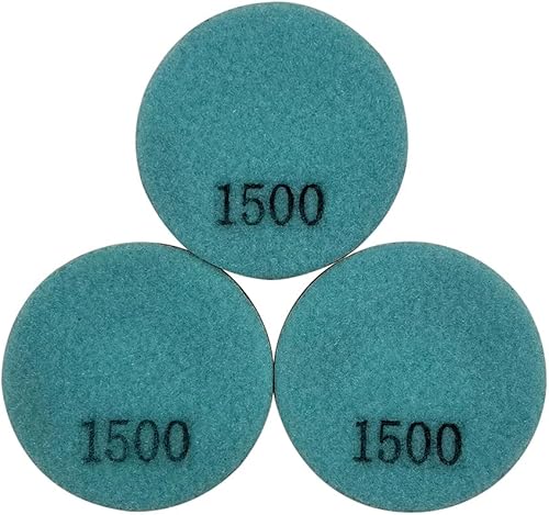 Miniatura 48 de Almohadillas de pulido de diamante de resina de 3 pulgadas, resina oscura, juego de 3, altura de segmento de 0.236 in, seco o húmedo, grano #50