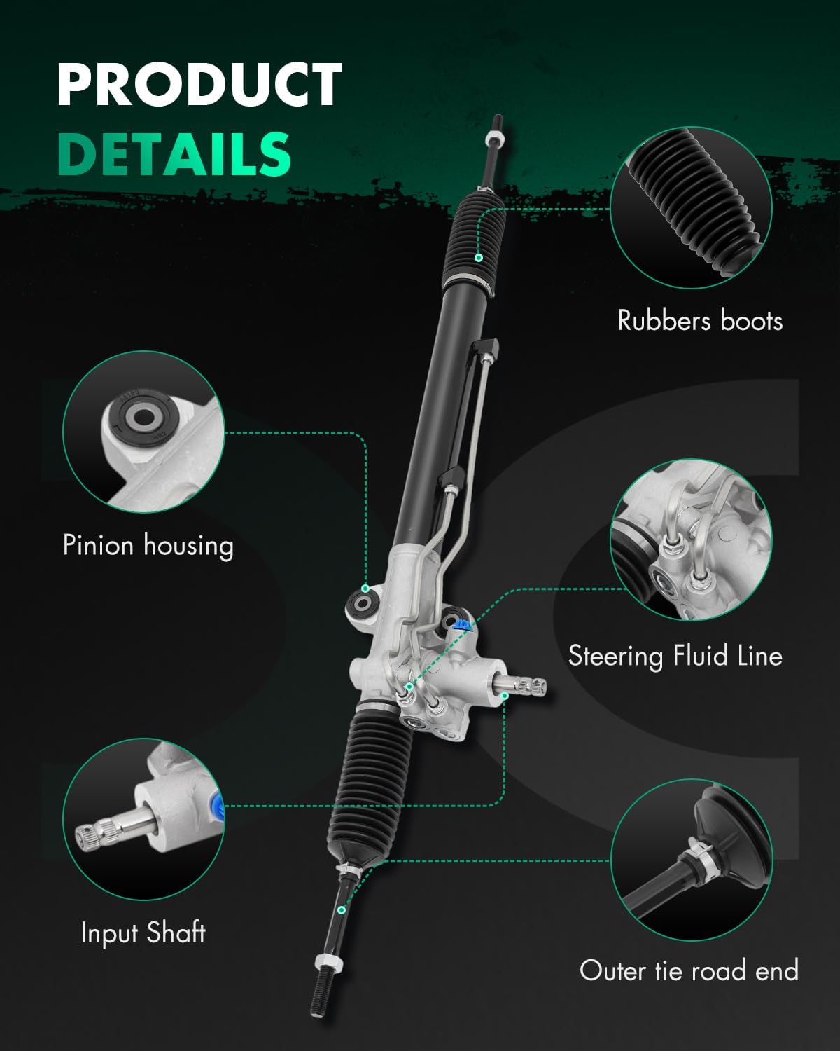 SCITOO Power Steering Rack and Pinion Complete Assembly Replacement For Acura MDX 2003-2006