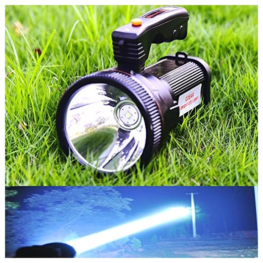 Odear Super Bright Torch Searchlight Handheld Portable LED Spotlight USB Rechargeable Flashlight for Mining,Camping, Hiking, Fishing