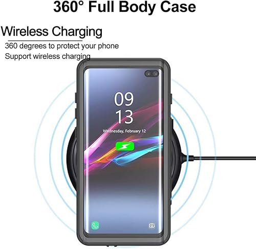 Miniatura 6 de Omio Funda impermeable para Samsung Galaxy S10 Plus de policarbonato duro, TPU suave, a prueba de golpes, para buceo, natación, esquí, deportes, a