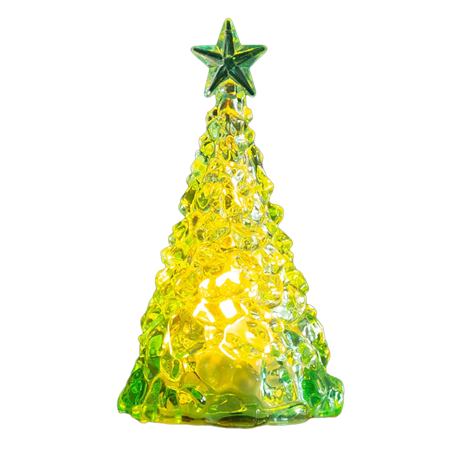 sugerou Mini Glowing Christmas Tree Light, LED Faux Crystal Ornament