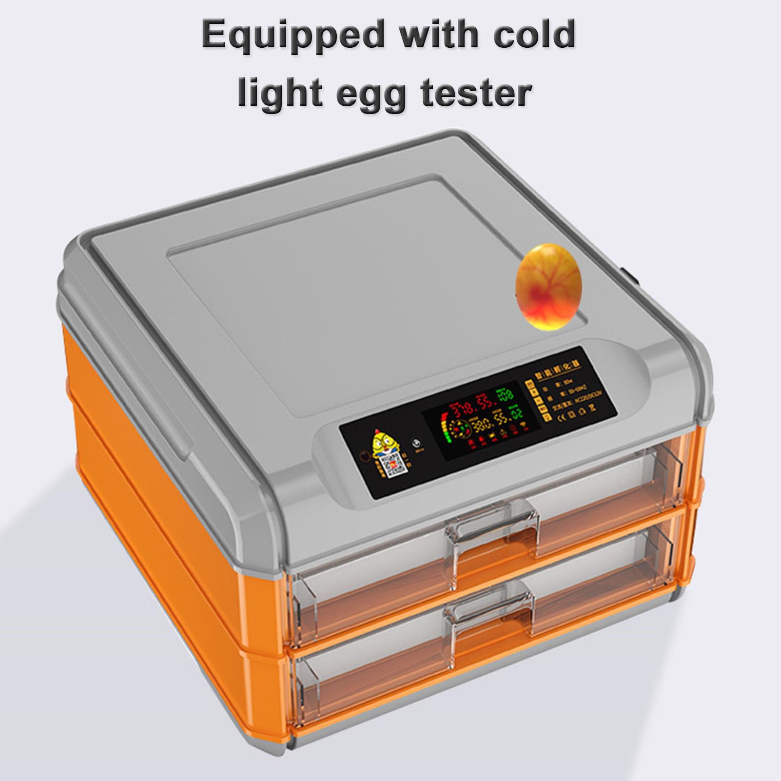 192-256 Huevos Incubadora de Huevos de criadero de Aves de Corral con Pantalla Digital LED Control de Temperatura automática, criadero de Pollo para Granjas Familiares en el Aula,256Eggs