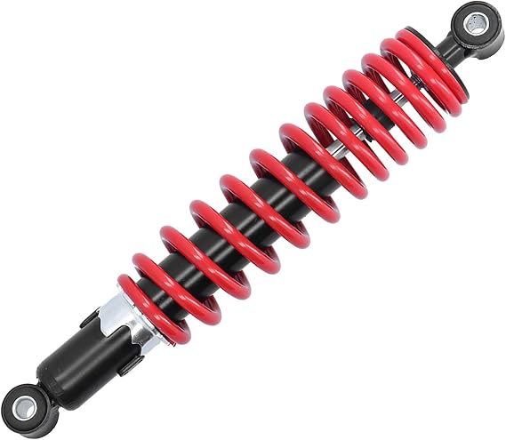 Universal 320mm Shock Absorber Rear Suspension Damper with 5-Level Adjustable Spring Pressure for Motorcycle ATV - Steel Alloy Red