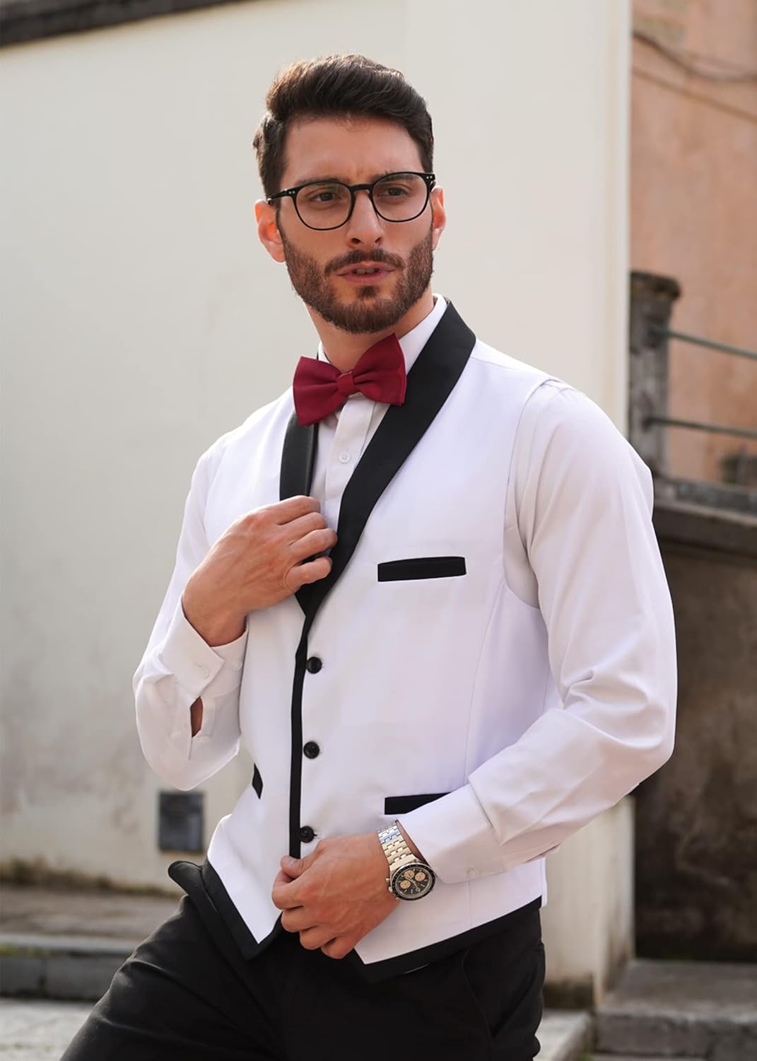 COOFANDY Men's Suit Vest Slim Fit Formal Business Dress Vest Casual Wedding Waistcoat - Image 4