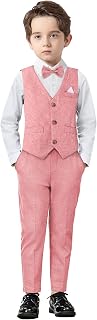 Boys Suits 4pcs Gentleman Suits Boys Clothes Set Kids Blazer & Pants Outfit Waistcoat + Shirt + Bowtie + Pants 2-7 Years
