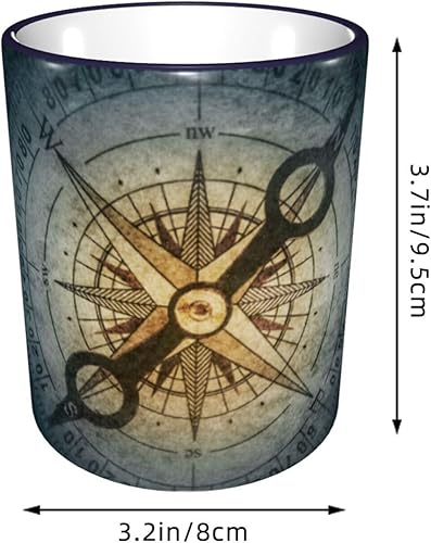 Miniatura 2 de Old Sailor Pirate and Vintage Compass Coffee Mug Coffee Cups Ceramic with Handle,Tea Cups Mug tazas para cafe Drinking Cups Gifts for Women