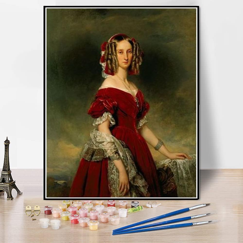 Paint by Numbers for Adult Portrait of Eugenie Empress of The French Painting by Franz Xaver Winterhalter Paint by Numbers Kit for Kids and Adults