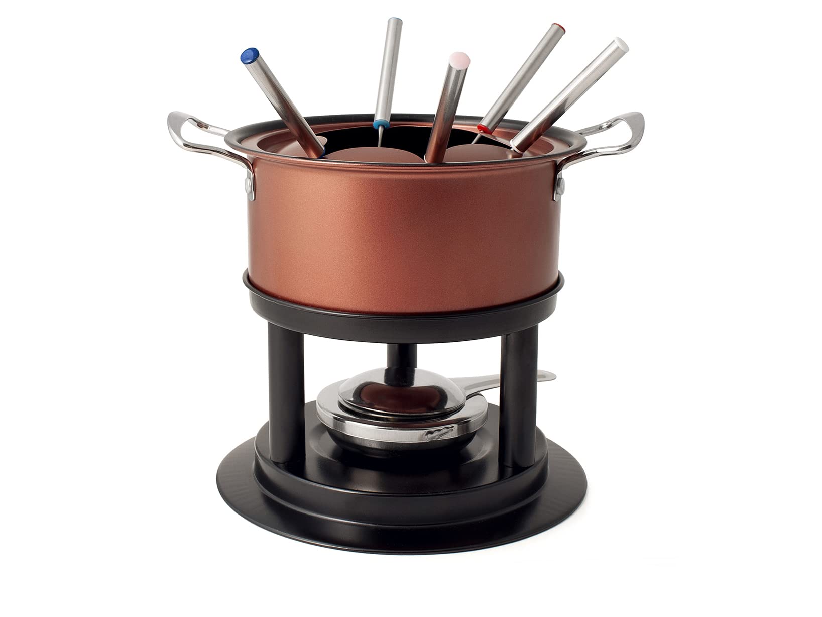 Ensemble de Fondue 11 Pièces en Acier Rouge Antiadhésif